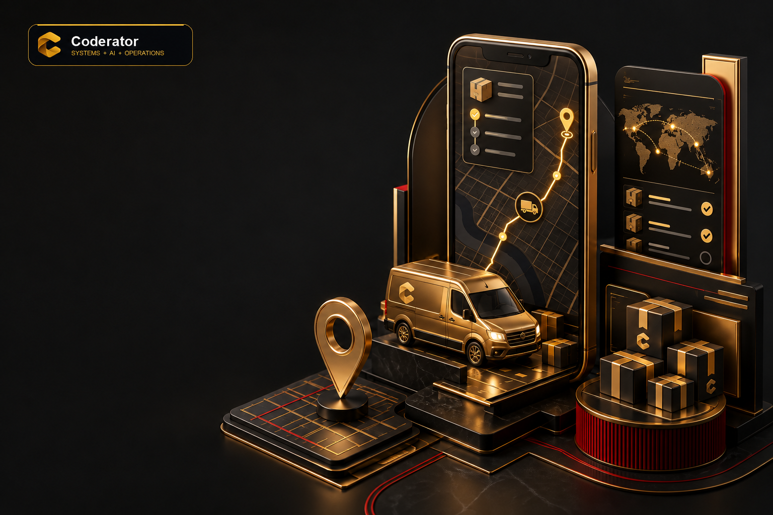 تصميم تطبيق توصيل طرود لشركة شحن وتوصيل